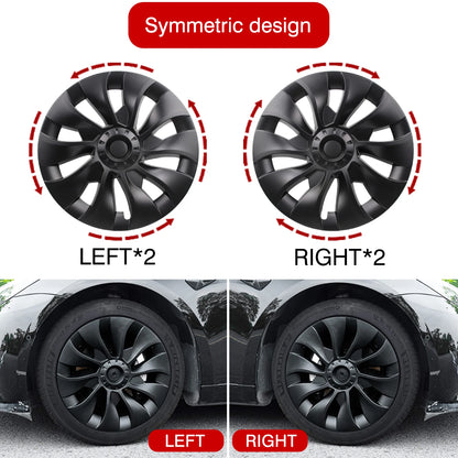 4-Piece Hub Cap Set for Tesla Model 3 - 18 Inch Wheel Cap Replacement and Full Rim Cover Accessories (2018-2023)