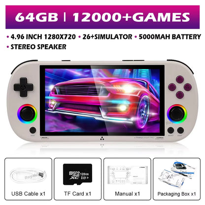 128G 256G  Smart Pro Handheld Game Console 4.96''IPS Screen Linux System Joystick RGB Lighting Retro Video Game Player NEW