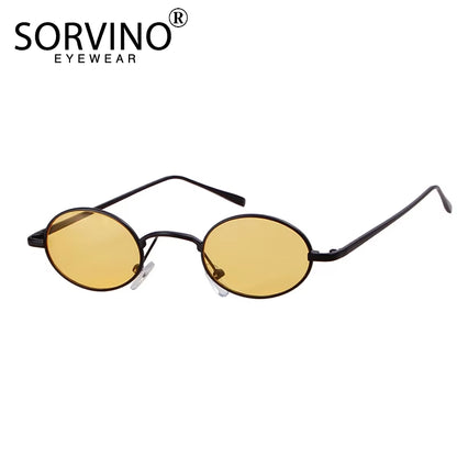 Skinny Steampunk Oval Sunglasses 2020 Women Vintage Small Steam Punk Goggles Designer Gold Tiny Sun Glasses Shades SN229