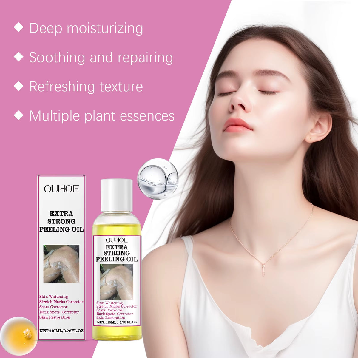 110ML Exfoliating Body Oil for Gentle Dead Skin Removal, Moisturization, and Skin Firming with a Glowing Finish