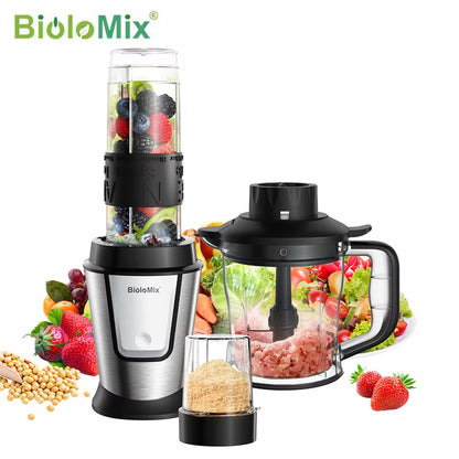 700W 3-In-1 Multifunctional Portable Food Processor Juicer Blender Smoothie Mixer Food Chopper Dry Grinder for Kitchen