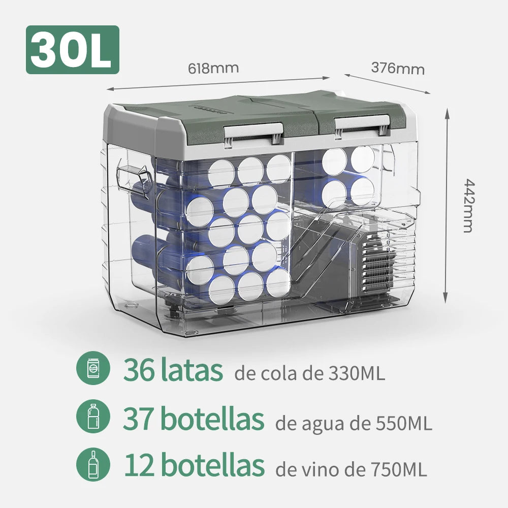Alpicool NLS Series Portable Car Refrigerator and Freezer - 20L, 30L, 40L Capacity, 12V/24V DC and 100-240V AC for Camping and Outdoor Use