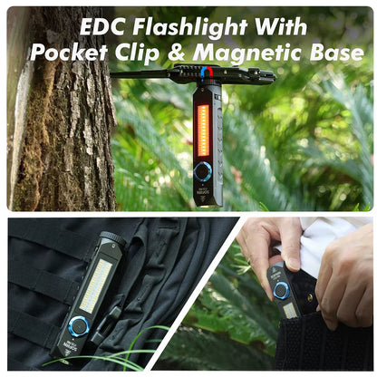 IF23 PRO 5000Lm Flashlight XHP70B Led Rechargeable USB C Super Bright EDC Torch with RGB Magnet for Outdoor Emergency