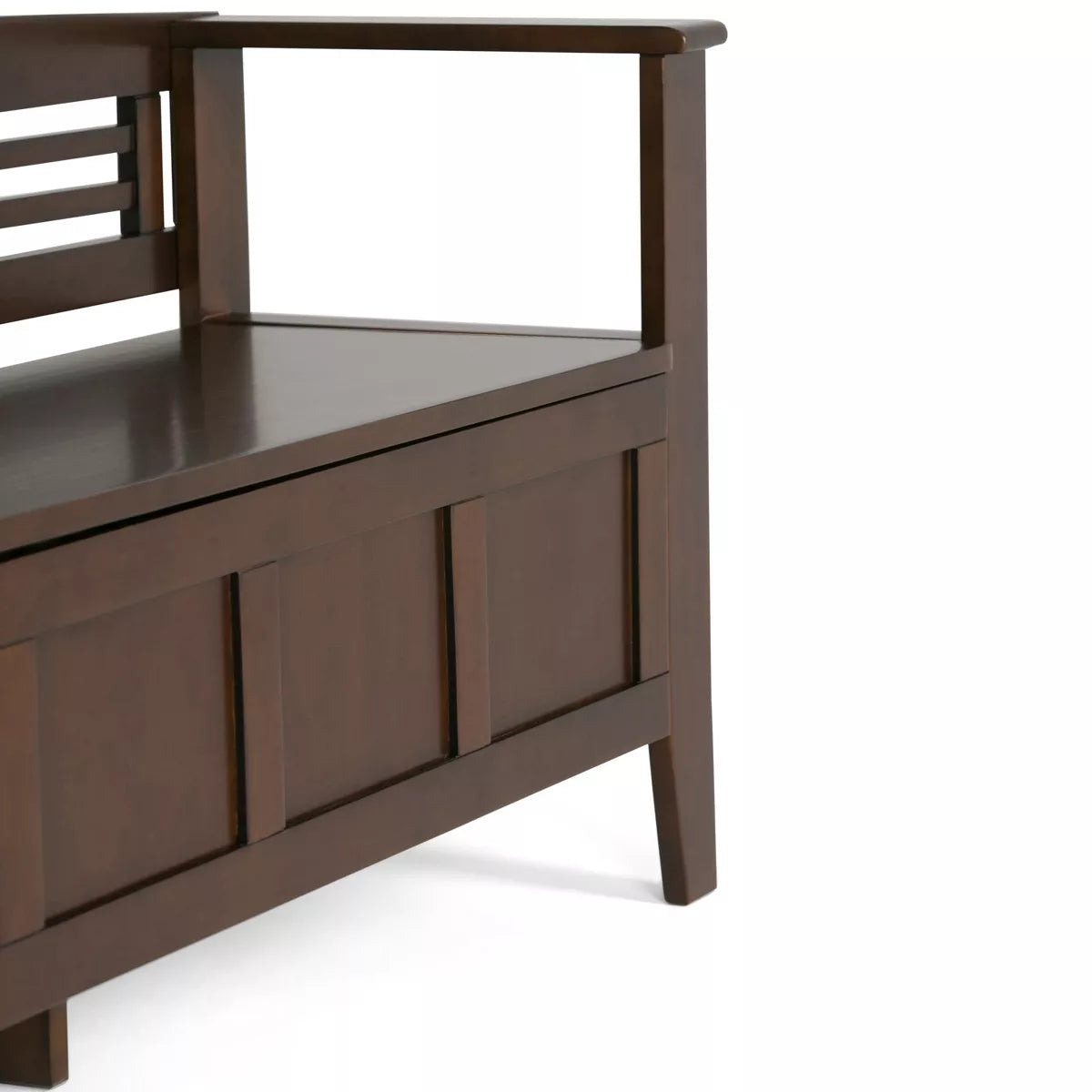 48" Chandler Solid Wood Entryway Storage Bench -  Rustic Medium Brown