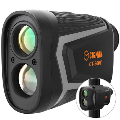 Precision Golf Rangefinder with 850 Yards Range and Slope Compensation Accurate Laser Distance Measuring Device Rechargeable Li-Ion Battery High Definition LCD Display Portable Golf Hunting Climbing Bird Watching