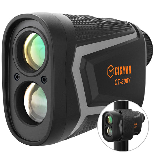 Precision Golf Rangefinder with 850 Yards Range and Slope Compensation Accurate Laser Distance Measuring Device Rechargeable Li-Ion Battery High Definition LCD Display Portable Golf Hunting Climbing Bird Watching