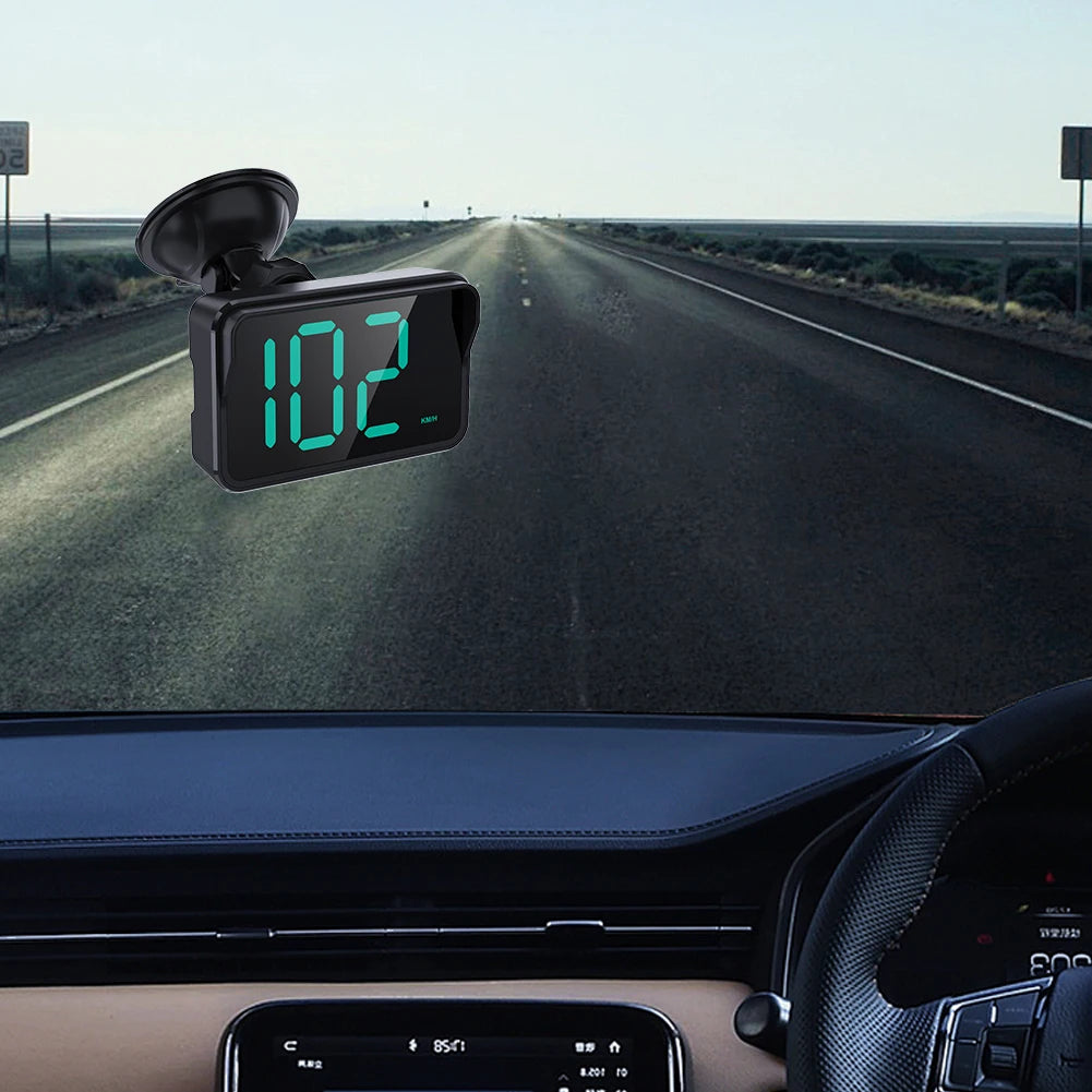 Universal Head-Up Display GPS Digital Speedometer for Cars and Trucks - Plug and Play Auto Accessory