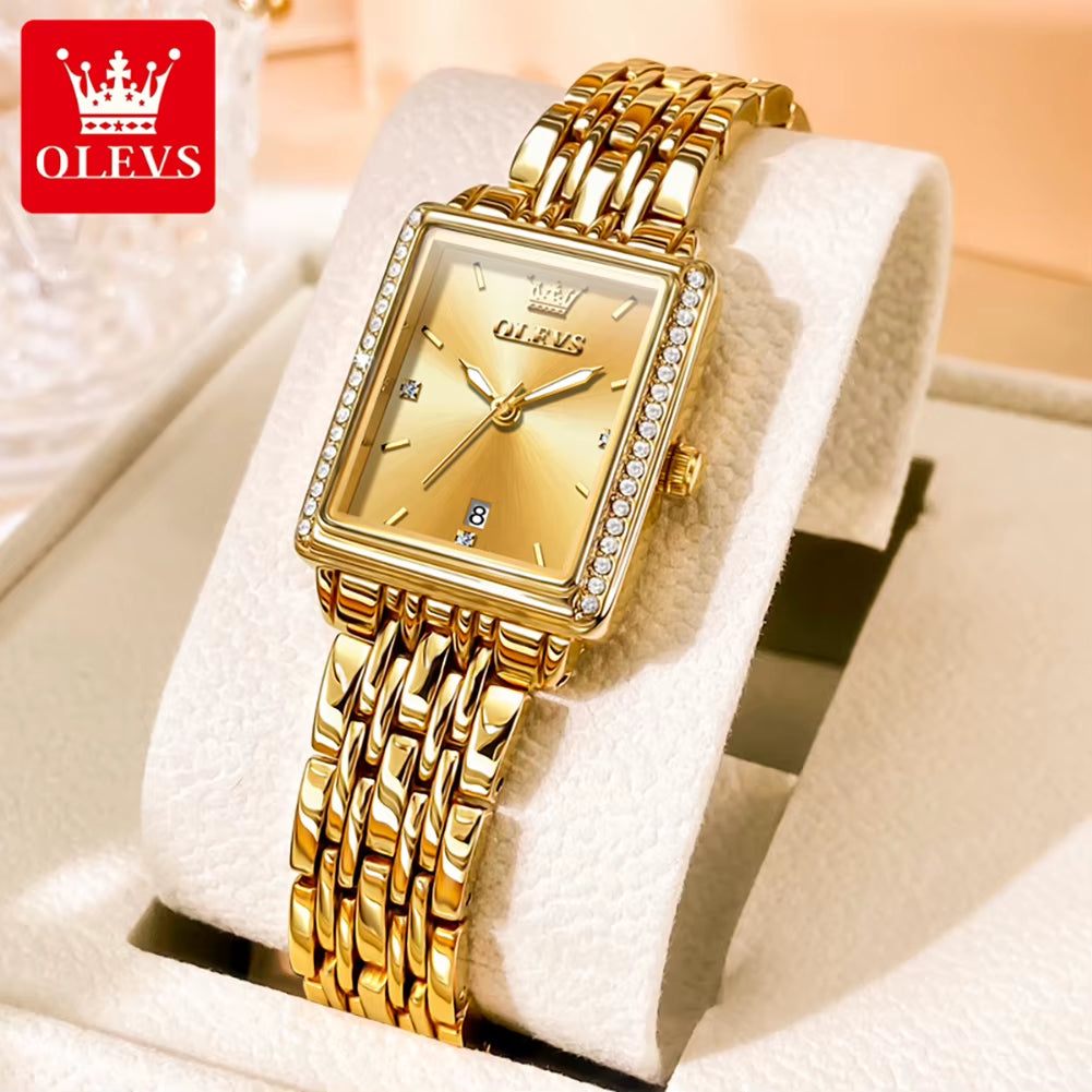 9995 Women'S Watch Luxury Elegant Diamond Watch Classic Original Brand Gold Stainless Steel Waterproof Women Quartz Watch