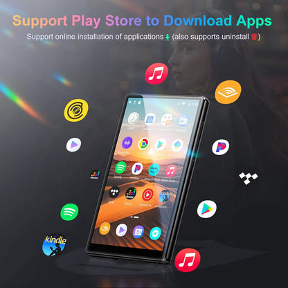 1080P Android 13.0 MP3 Player, 4.7-Inch Display, 32GB/96GB Storage, Bluetooth and Wi-Fi Connectivity, Expandable up to 1TB