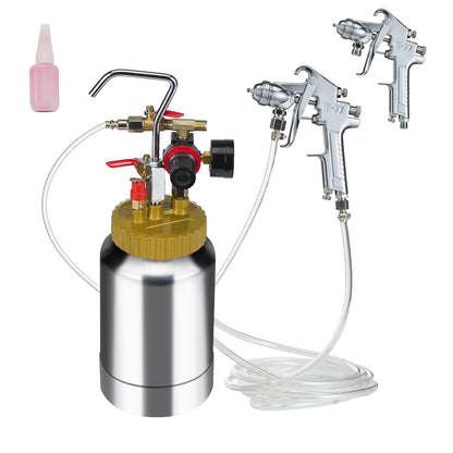 Succebuy 2L/0.5Gal Lightweight Spray Paint Pressure Pot with 1.8mm Nozzle and 3M Hoses