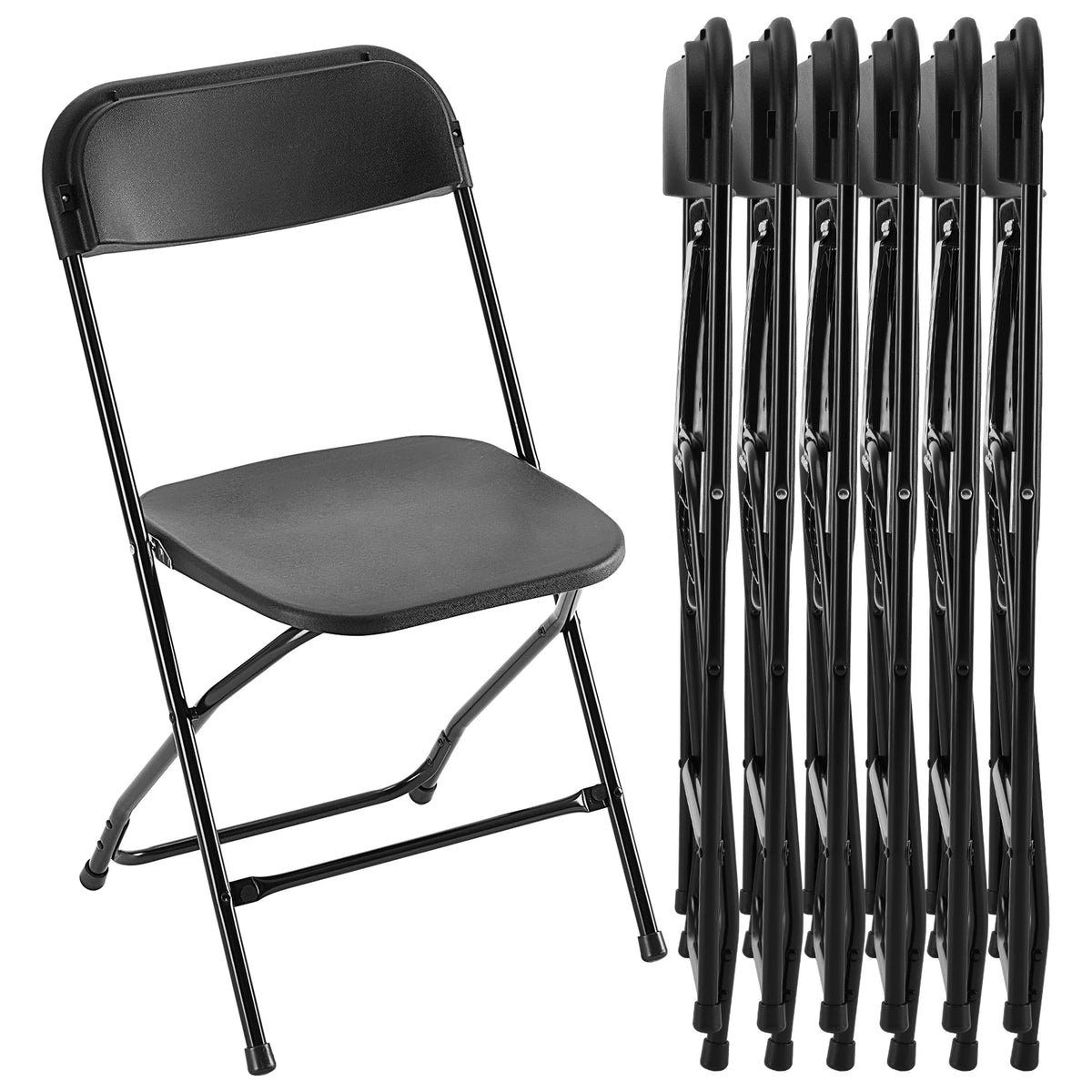 JHK Lightweight Plastic Folding Chairs - 4/6 Pack, 330LB Load Capacity, Versatile for Indoor/Outdoor Use, Ideal for Living Room and Home Office