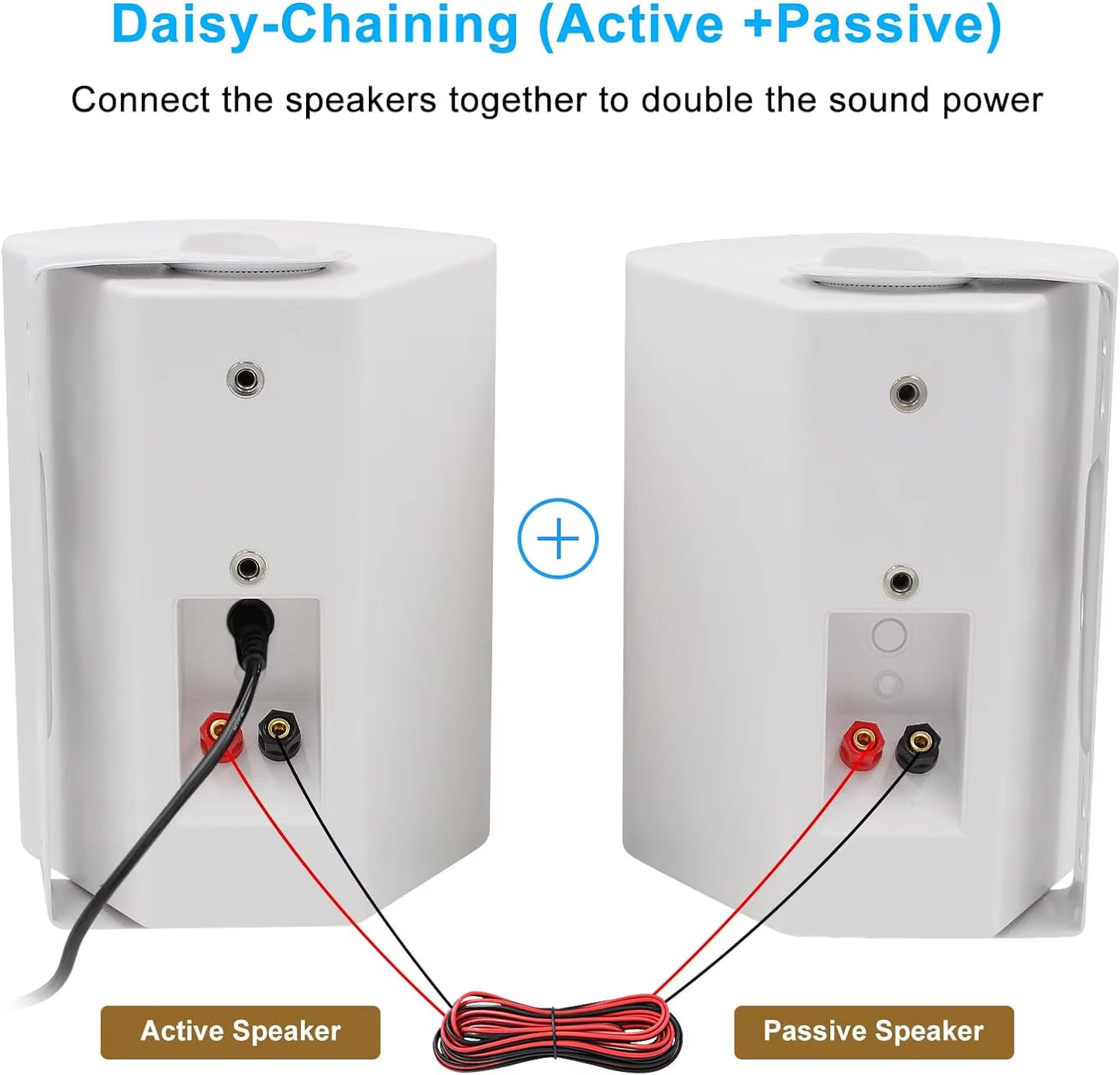 6.5" 400W 2PCS Indoor Outdoor Bluetooth Speakers Wall Mount Speakers Waterproof Weather Resistant for Patio Garage Home