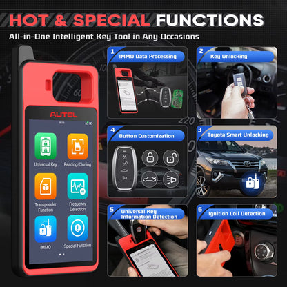 Autel MaxiIM KM100 KM100X Key Programming Tool with Lifetime Free IMMO and Key FOB Programming, OBD IMMO Key Learning, Compatible with IM508