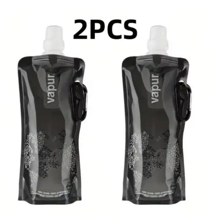 500ML Portable Ultralight Foldable Silicone Folding Water Bottle Water Bag Outdoor Sport Supplies Hiking Camping Soft Flask Bag