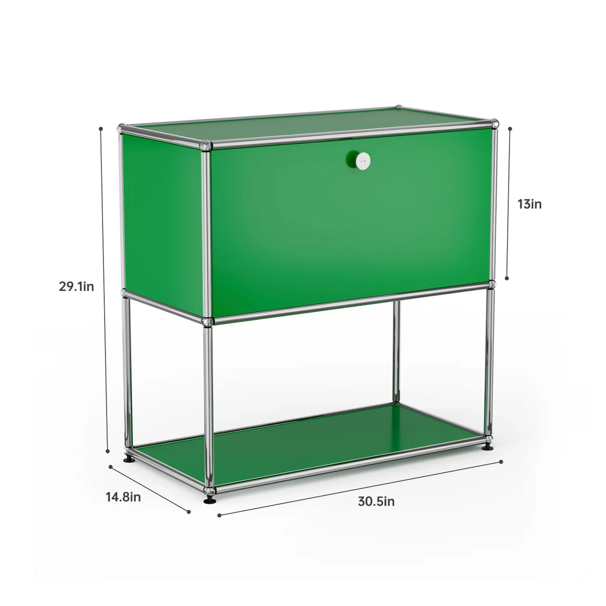 Contemporary Stainless Steel Storage Cabinet and TV Stand for Living Room and Home Office