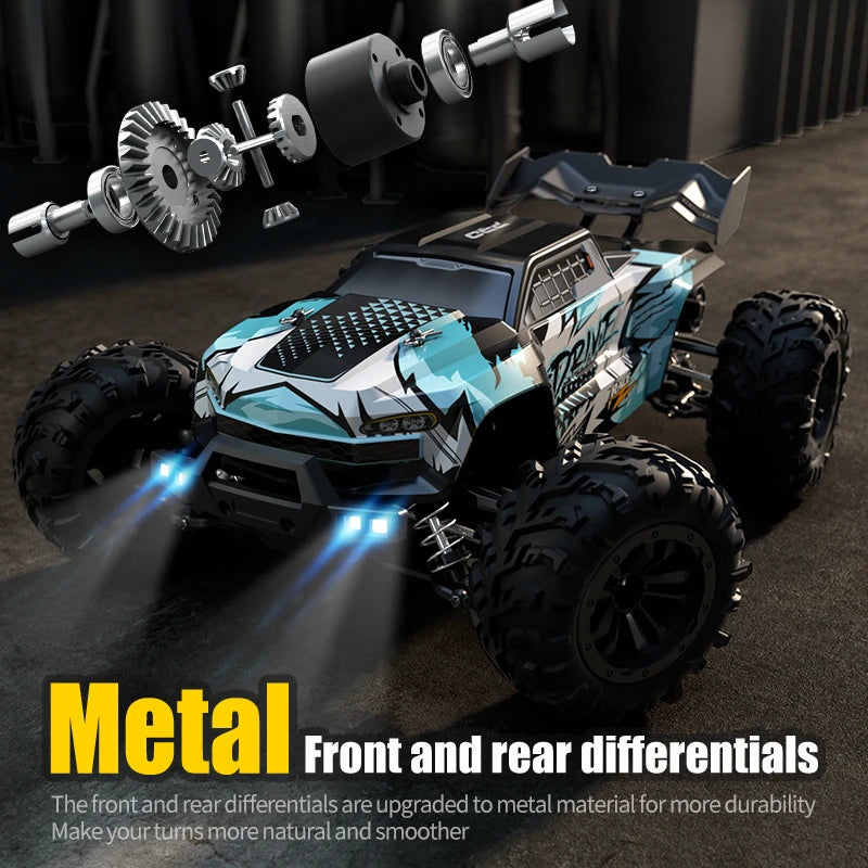 Wltoys 16101 Pro 1:16 Scale 75KM/H 4WD Remote Control Car with LED Lights - High-Speed Drift Monster Truck for Children
