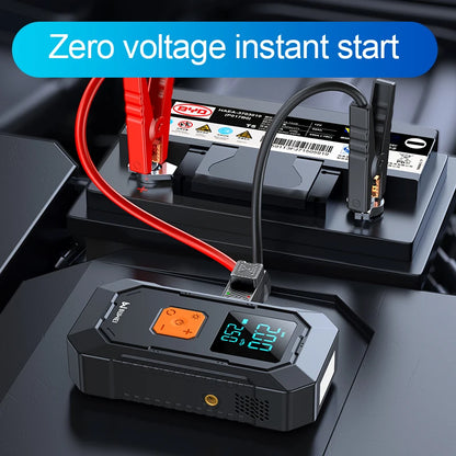 Portable Multi-Function Car Jump Starter and Air Compressor with Power Bank