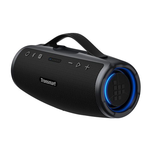Mirtune S100 Speaker 50W Bluetooth Speaker with IPX7 Waterproof, APP Control, Built-In Powerbank & Retractable Handle