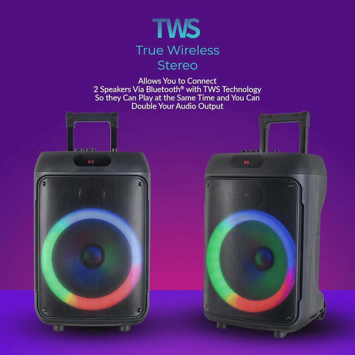 IQ Sound 12-Inch Portable Bluetooth Party Speaker