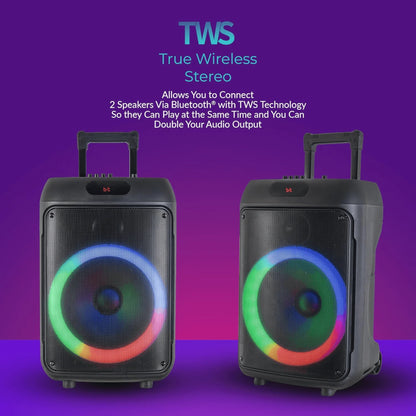 IQ Sound 12-Inch Portable Bluetooth Party Speaker