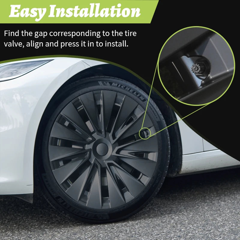 4-Piece Wheel Cap Set for Tesla Model Y (2020-2024) 19-Inch Hubcap Replacement Accessories