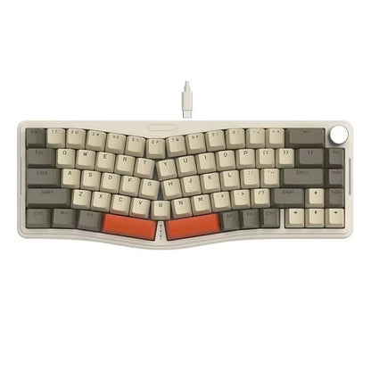AKS068 Alice Layout Wired Mechanical Keyboard, Gasket Mount 68 Keys Ergonomic 60% Gaming Keyboard USB-C, Hot-S