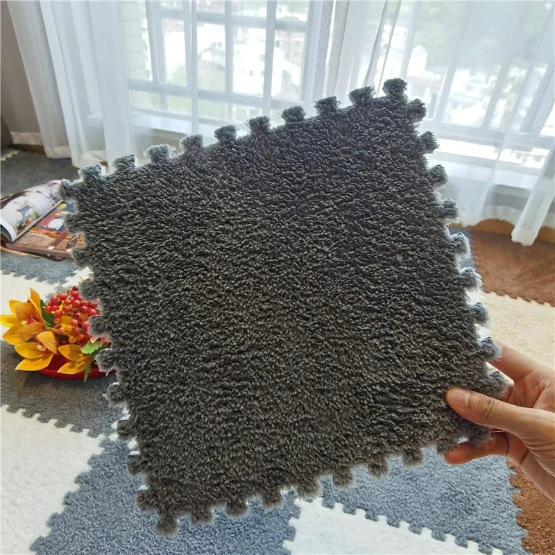 Soft Plush Baby Play Mat EVA Foam Children'S Carpet Interlocking Exercise Tiles Floor Carpet and Rug for Kids Pad 30*30 CM