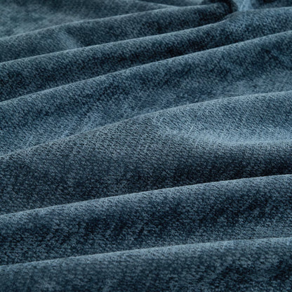 109" Modern L-Shaped Oversized 3-Seater Sofa in Blue Chenille Fabric with Modular Ottoman