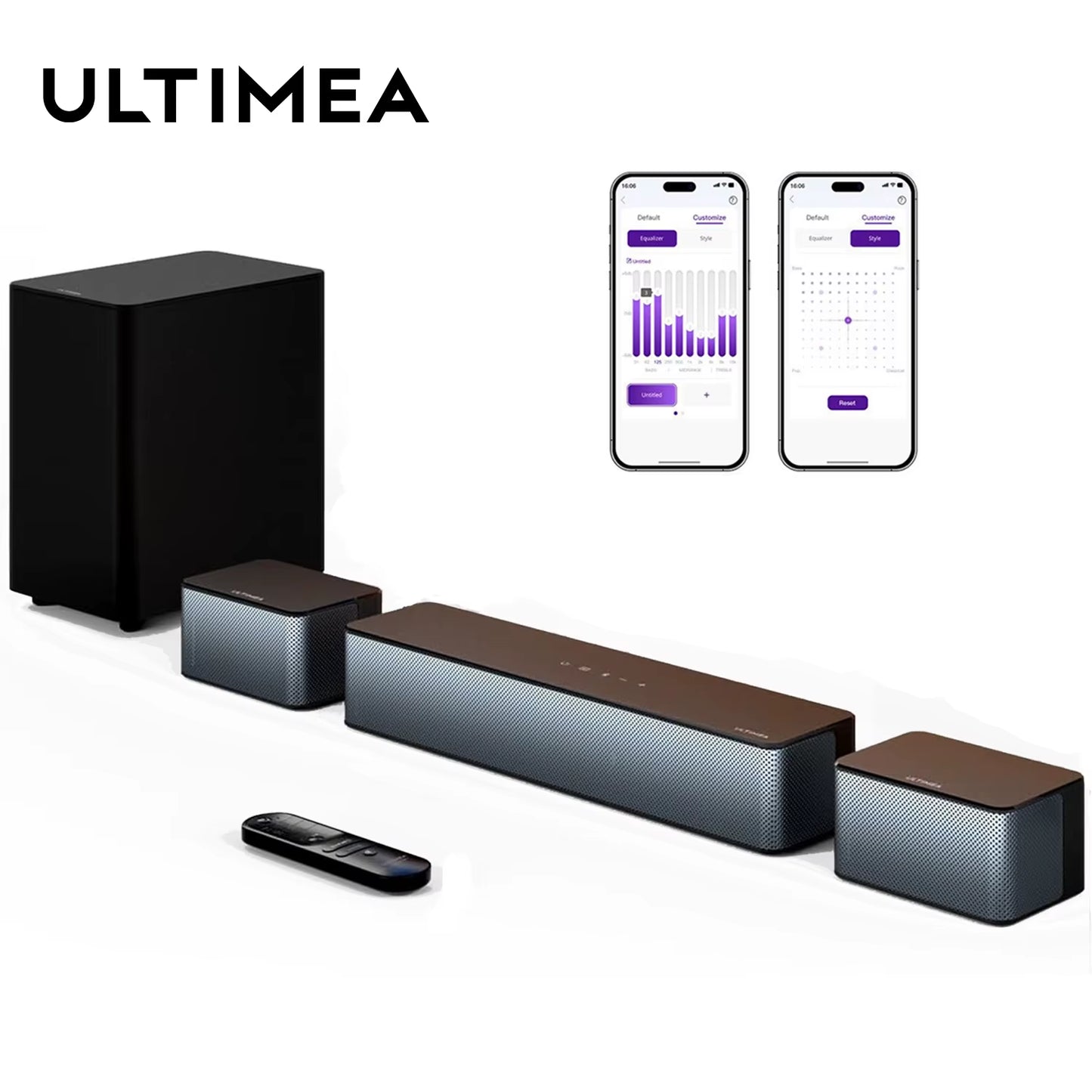 320W 5.1 Soundbar with Wireless Subwoofer & 2 Surround Speakers, 3D Surround Sound System Home Theater, APP Control
