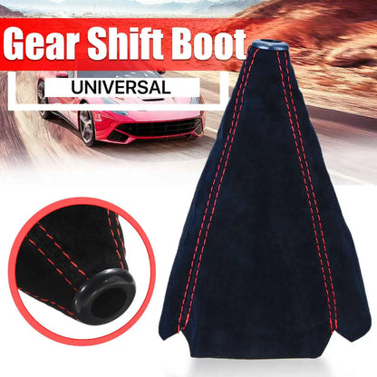 Universal Suede Leather Gear Shift Collar and Boot Cover for Manual Transmission Vehicles