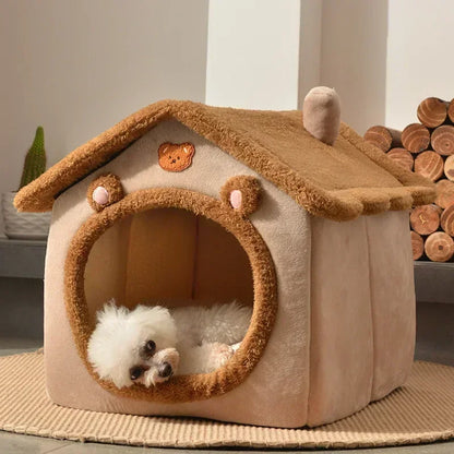 Cozy Foldable Dog House Bed Mat - Perfect Winter Retreat for Small to Medium Dogs and Cats