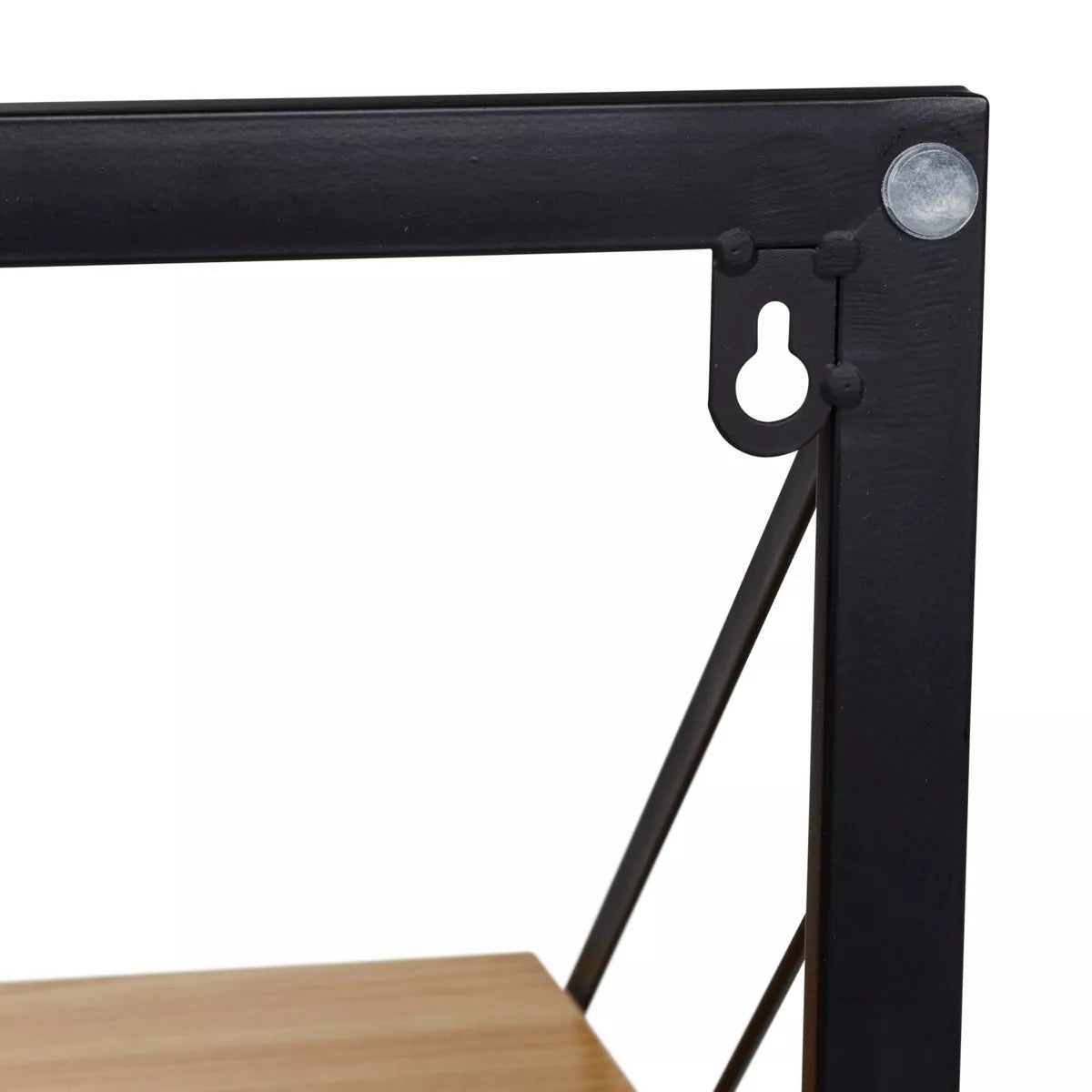 Collapsible Laundry Shelf and Drying Rack Combo in Light Oak, Steel Construction, 65 Lb Capacity
