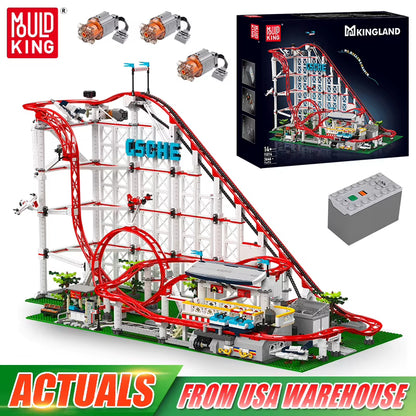 Mould King 11014 Motorized Roller Coaster Building Block Set - Technical Brick Toy for Kids - Ideal Christmas Gift