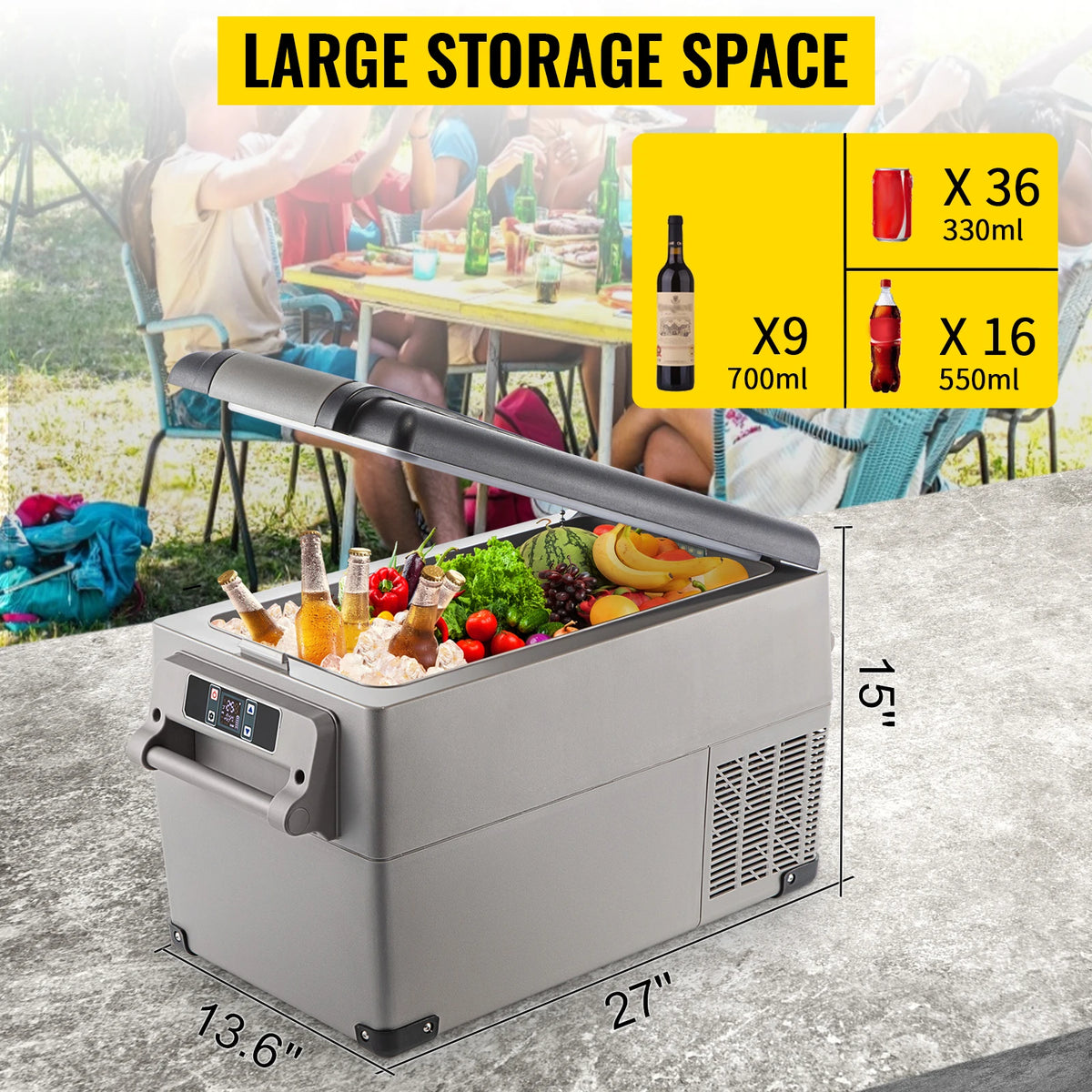 Succebuy Portable Compressor Car Refrigerator and Freezer (15L - 55L) for Camping and Travel, DC 110-240V Ice Box