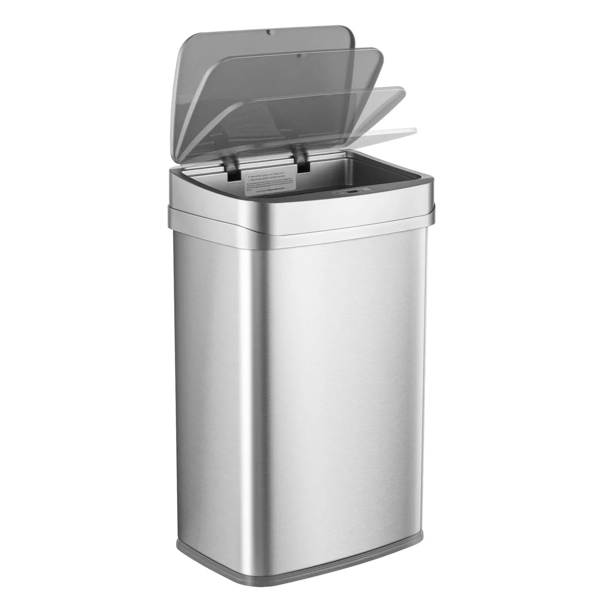 Touchless Infrared Motion Sensor Rectangular Trash Can Featuring Odor Neutralizing Technology