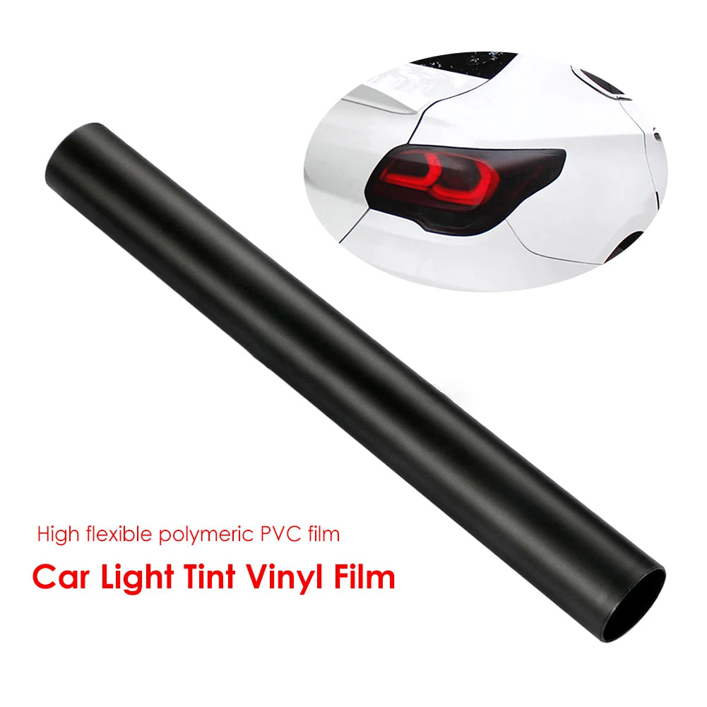 Matt Black Car Headlight and Taillight Tint Vinyl Film - Flexible, Removable, UV-Resistant PVC Sheet for Glass Applications