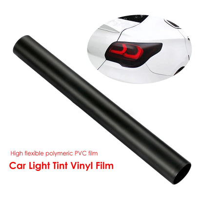 Matt Black Car Headlight and Taillight Tint Vinyl Film - Flexible, Removable, UV-Resistant PVC Sheet for Glass Applications