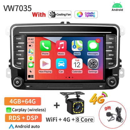 2Din Android 13 Car Radio GPS for VW / Volkswagen Skoda Octavia Golf 5 6 Touran Passat B6 Polo Jetta 2Din Radio Player