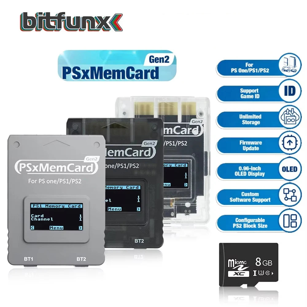 Psxmemcard Gen2 SD2PSX Memory Card for PS1/PS2 SD Card Reader Card Adapter for PS One Game Console save Data Game Card