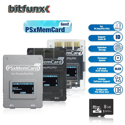 Psxmemcard Gen2 SD2PSX Memory Card for PS1/PS2 SD Card Reader Card Adapter for PS One Game Console save Data Game Card