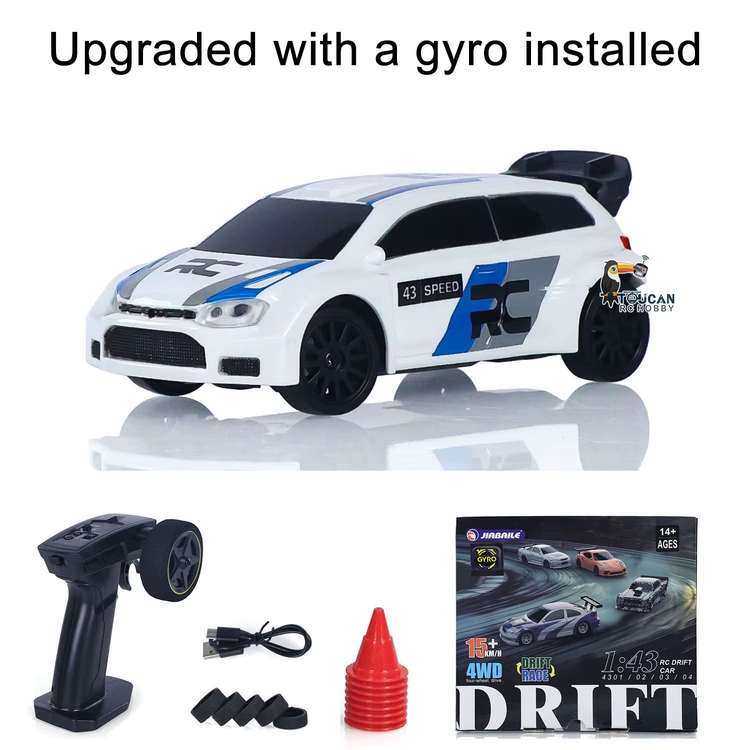 US Stock RC Drift Car 1/43 RTR Race 4WD Gyro Four-Wheel Drive Radio Control High Speed Model 2.4G Racing Drifting Cars Toy Model