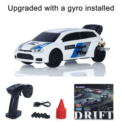 US Stock RC Drift Car 1/43 RTR Race 4WD Gyro Four-Wheel Drive Radio Control High Speed Model 2.4G Racing Drifting Cars Toy Model