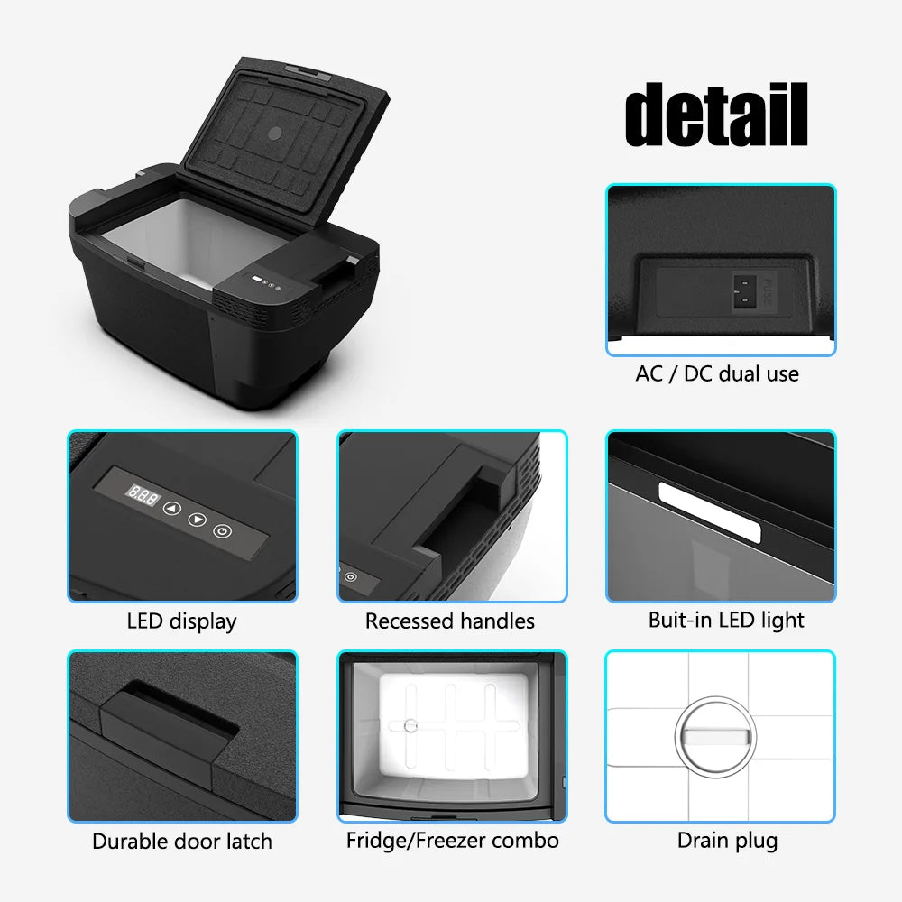 Alpicool TSL35 Portable Refrigerator for Tesla Model Y 2024, 37Qt (35L) Car Freezer with Rapid Cooling -4℉ to 68℉, 12/24V DC