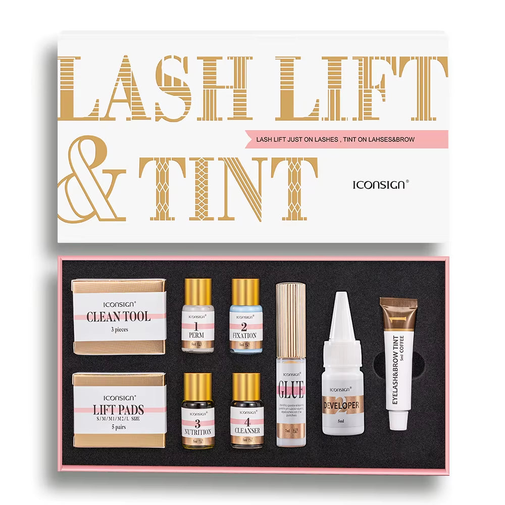 ICONSIGN Professional Eyelash Lift and Tint Kit with Brow Lamination Dye - Eye Makeup Tools