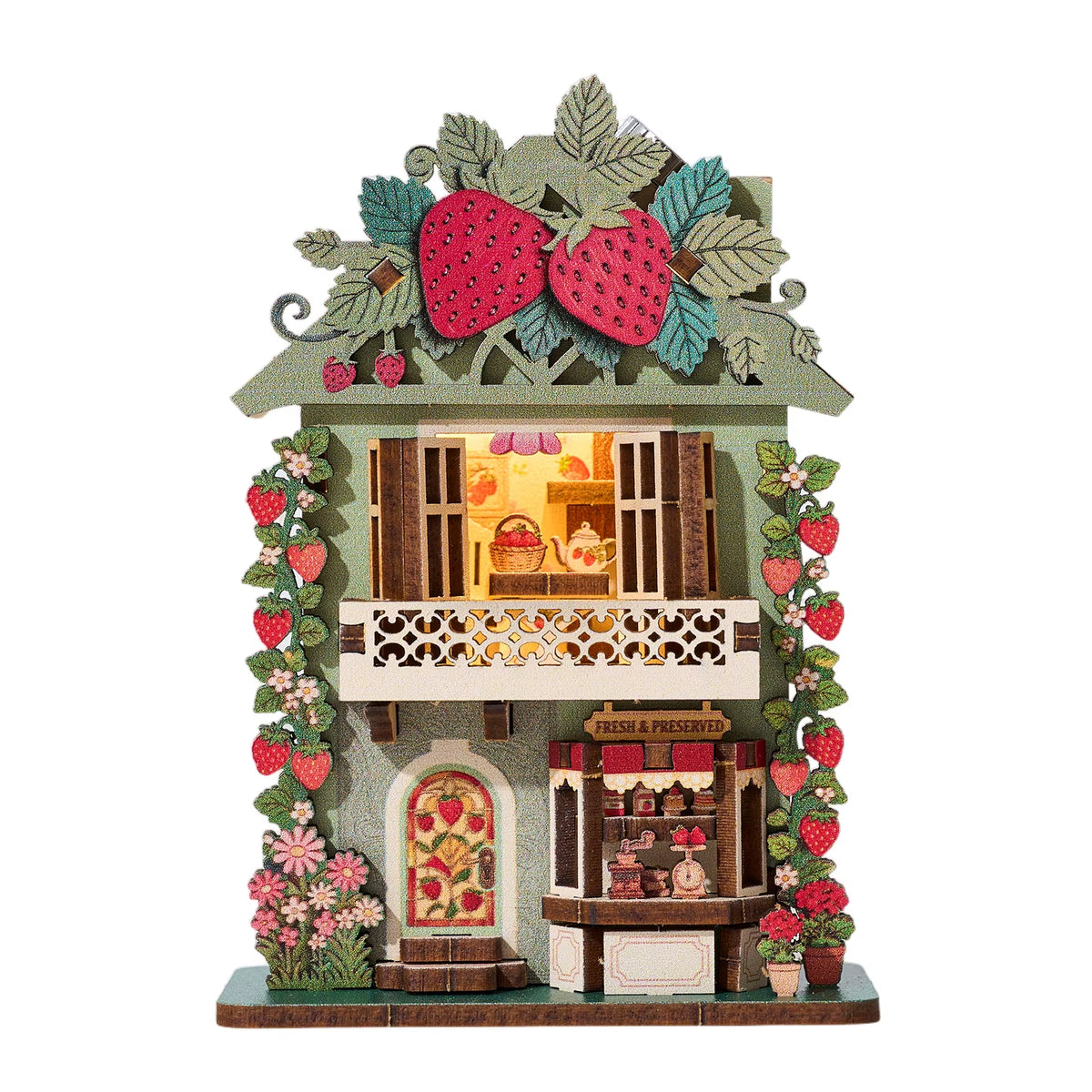 DIY 3D Book Nook Fridge Magnet Kit - Creative Assembly Model with Miniature Furniture and Animal Decor for Dollhouse Enthusiasts