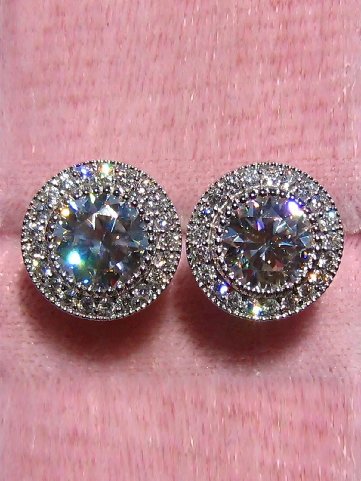 Korean Style Bridal Earrings with Sparkling Round Stones and Full Drill Design - Elegant and Delicate Casual Accessories for Valentine's Day