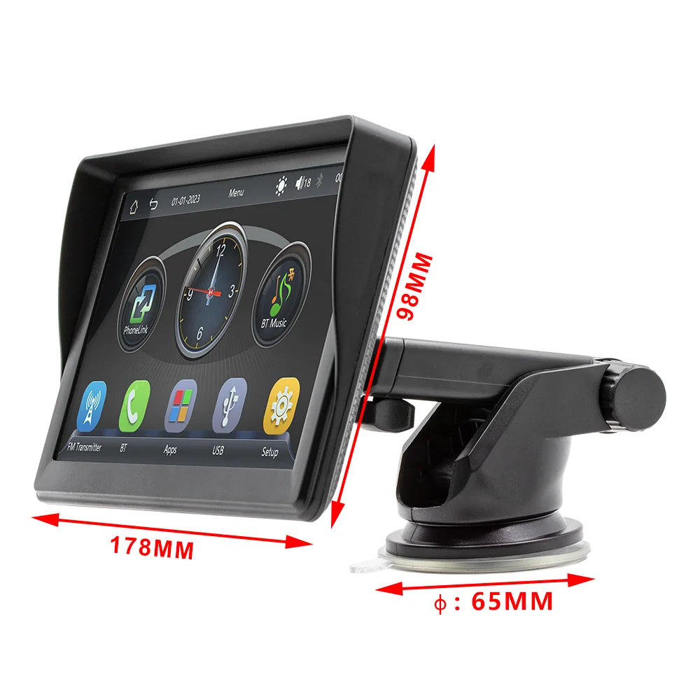 Universal 7" HD Portable Car MP5 Wireless Android Auto/Carplay BT Mirrorlink Car Player Remote Control Cat Stereo