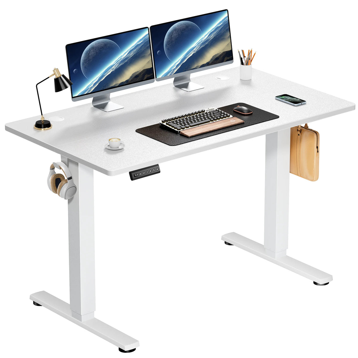 JHK Ergonomic Electric Height Adjustable Standing Desk, 40"x24" Sit-Stand Workstation
