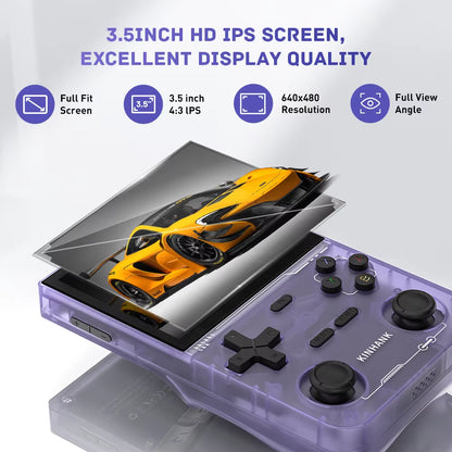 Open Source K36 Retro Handheld Video Game Console 16000 Games Emulator for PS1/PSP/DC/N64/SS 500Nit 3.5 Inch IPS Screen