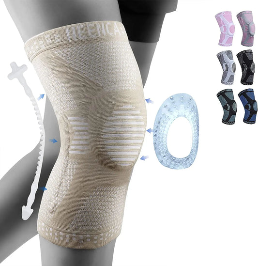 Copper Knee Brace Knee Support with Patella Gel Pad &Side Stabilizers for Knee Pain Sport Arthritis ACL Joint Pain Relief